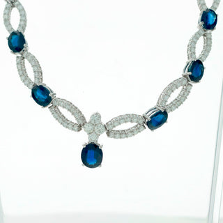 MISCELLANEOUS SAPPHIRE AND DIAMOND NECKLACE